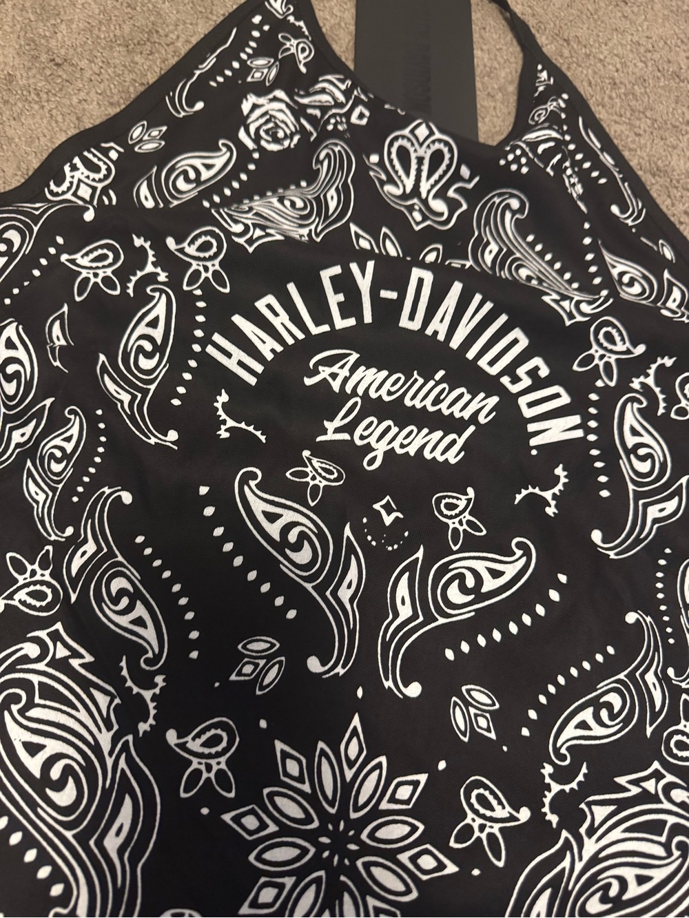 Harley-Davidson Black & White Bandana Halter Top - Picture 2 of 7